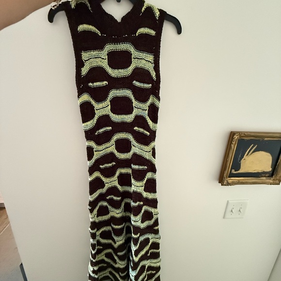 Ulla Johnson Arabella Abstract Print Sleeveless Maxi Sweater Dress in Laguna - Picture 3 of 3